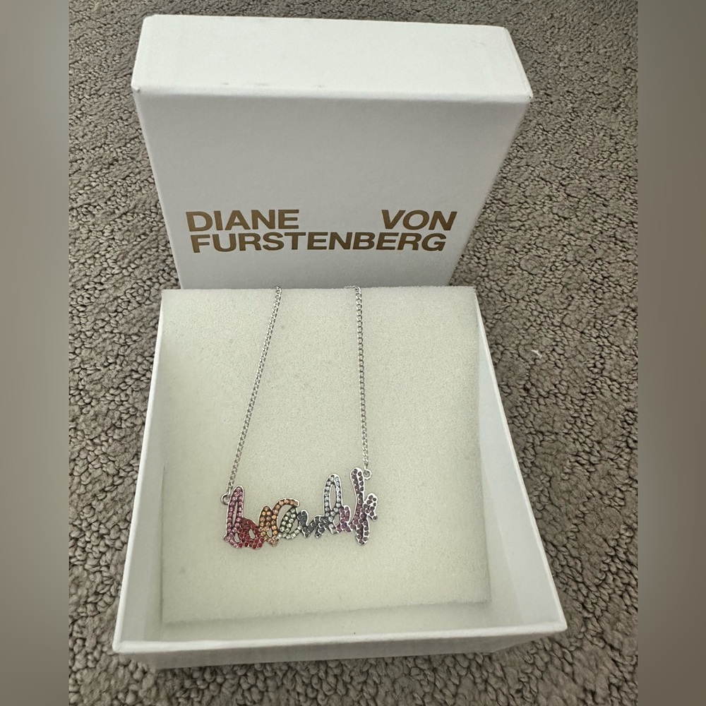 Diane von Furstenburg multicolored “lovenlife” necklace